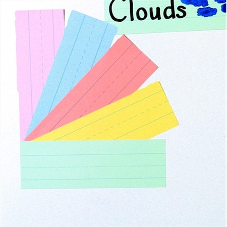 School Smart 006465 School Smart Paper Ruled Rainbow Sentence Strip; 3 X 24 In; Rainbow; Pack Of 100